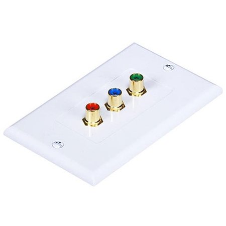 CMPLE CMPLE 565-N RCA Wall Plate- Component Video 3-RCA Gold Plated Connector 565-N